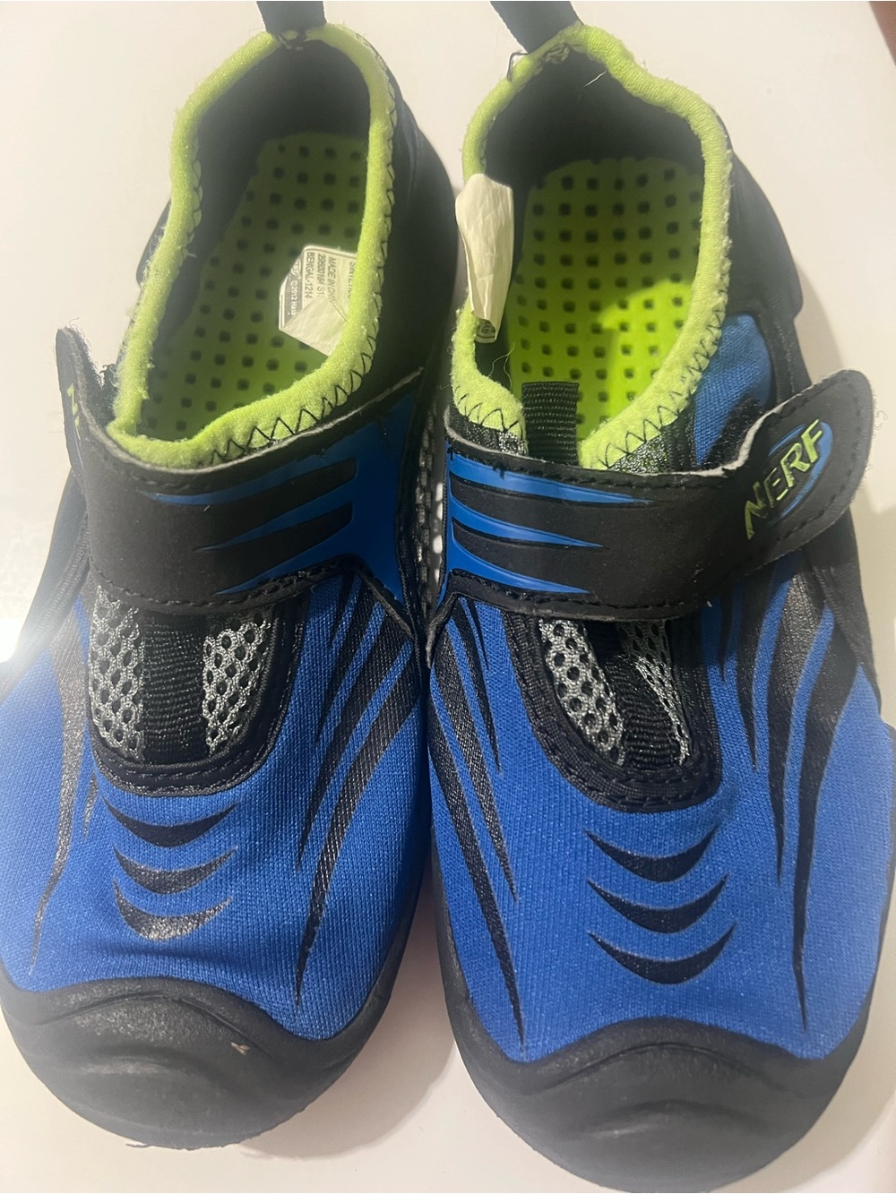 Nerf Kids Blue Water Shoes with Lime Green Interior